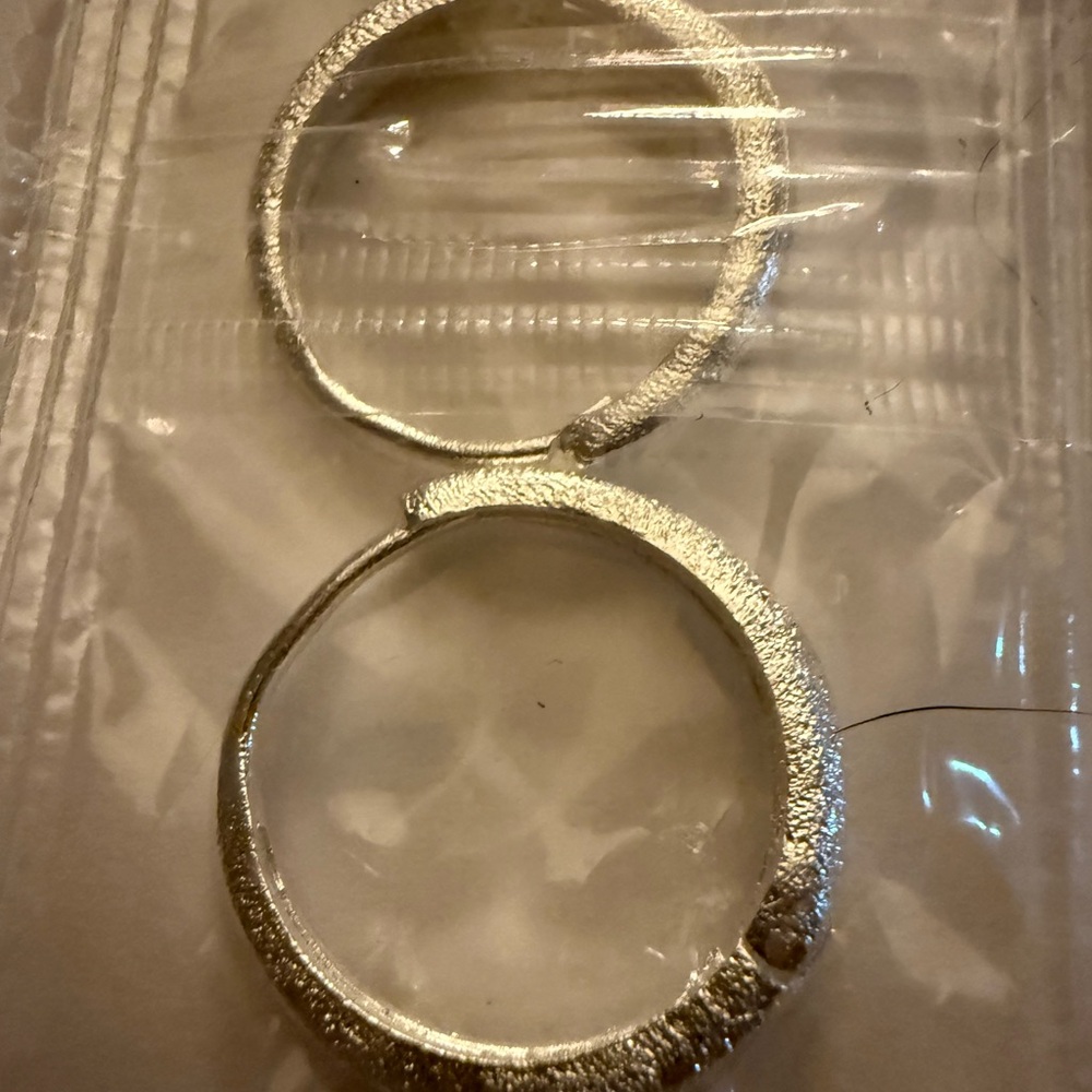 Textured Silver Hoop Earrings